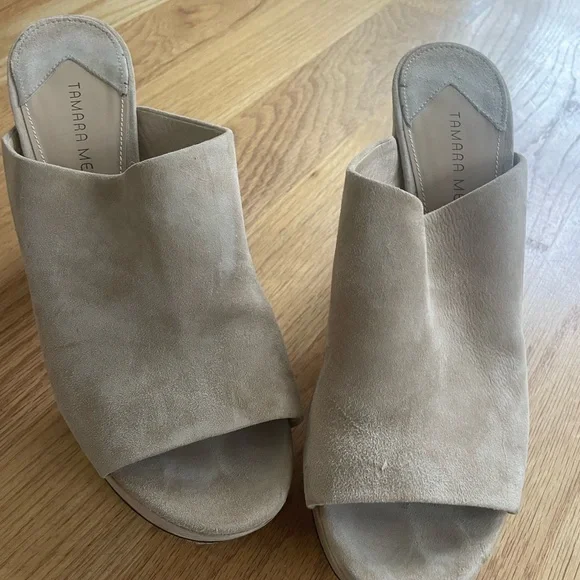 Tamara Mellon Soft Suede Creta Mules Size 42